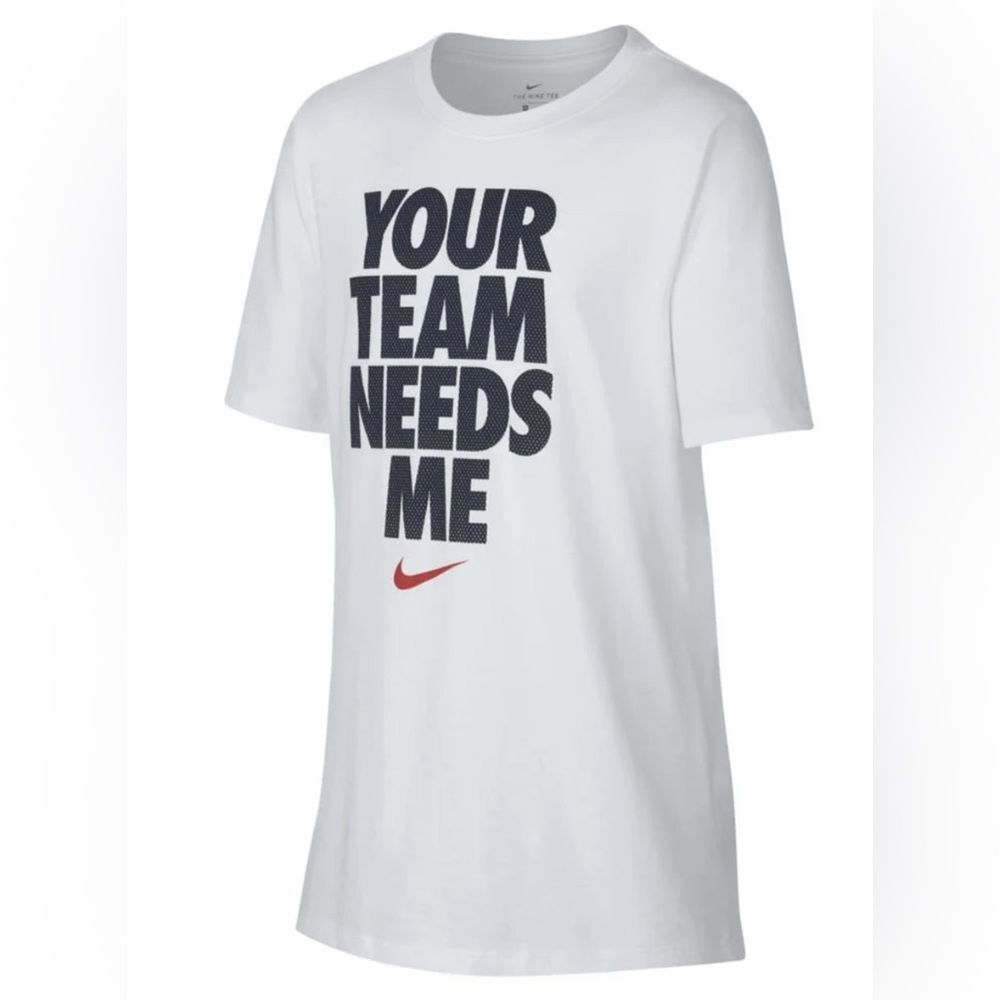 NIKE white graphic logo T shirt size XL